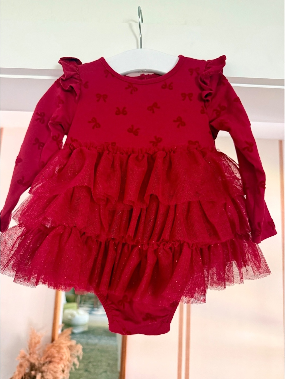 Rachel Zoe Red Tulle Dress Sz 12 Months EUC